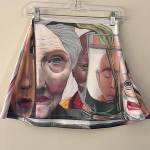 Unique, one of a kind, Artistic Multicolor Skater Skirt